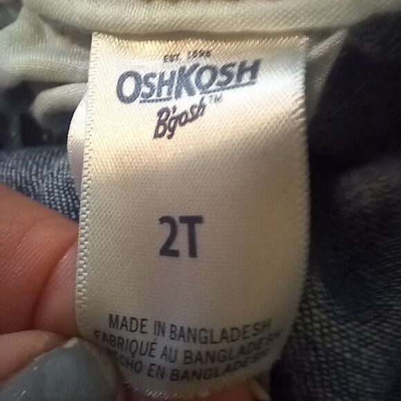 OshKosh B'Gosh Denim Bib Overalls-Size 2T-Pocket-Adjustable Straps-Brooklyn Wash - Picture 9 of 11